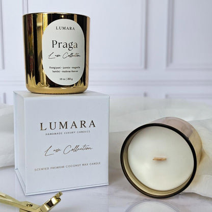 Praga Luxury Candle - Frangipani | Magnolia | Madera de haya